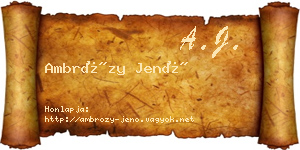 Ambrózy Jenő névjegykártya