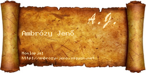 Ambrózy Jenő névjegykártya