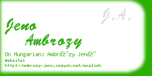 jeno ambrozy business card